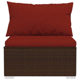 vidaXL Набір для відпочинку у патіо з 7 предметів і подушками з поліротангу коричневого кольору