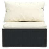 vidaXL Набір для відпочинку у патіо з 8 предметів і подушками з поліротангу, чорний