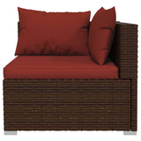 vidaXL Набір для відпочинку у патіо з 8 предметів і подушками з поліротангу коричневого кольору