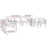 vidaXL 7-teiliges Terrassen-Lounge-Set mit Kissen Aluminium Anthrazit
