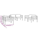 vidaXL 6-teiliges Terrassen-Lounge-Set mit Kissen Aluminium Anthrazit
