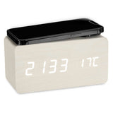 Table-top Digital Clock White PVC MDF Wood (15 x 7,5 x 7 cm) (12 Units)