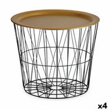 Side table Black Golden Metal 52 x 40 x 52 cm (4 Units)-0