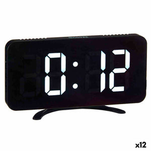 Table-top Digital Clock Black ABS 15,7 x 7,7 x 1,5 cm (12 Units)-0
