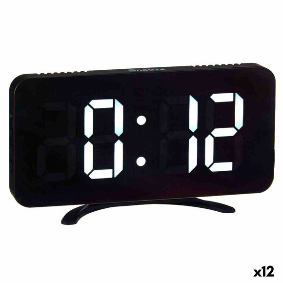 Table-top Digital Clock Black ABS 15,7 x 7,7 x 1,5 cm (12 Units)-0