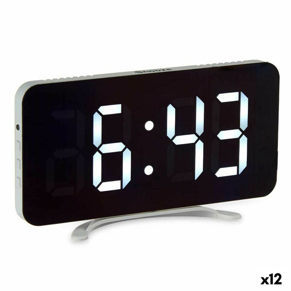 Table-top Digital Clock White ABS 15,7 x 7,7 x 1,5 cm (12 Units)-0