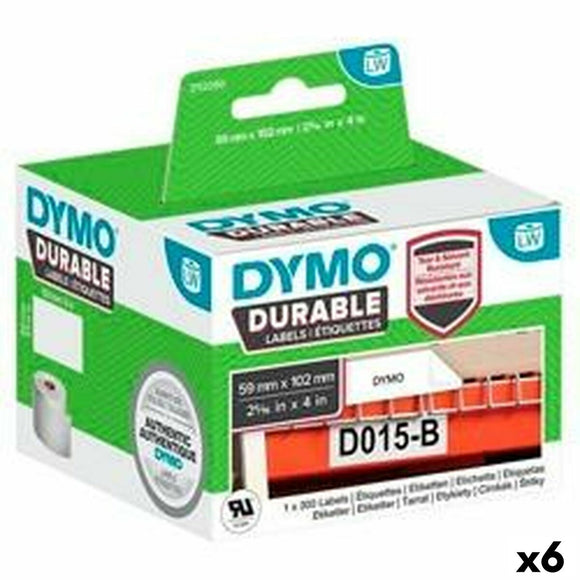 Roll of Labels Dymo Durable 102 x 59 mm Black White (6 Units)-0