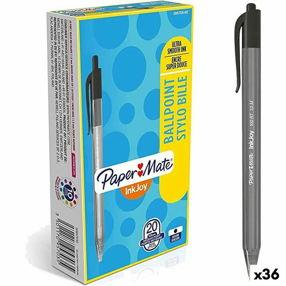 Pen Paper Mate Inkjoy 20 Pieces Black 1 mm (36 Units)-0